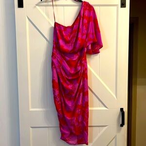 One shoulder midi dress.